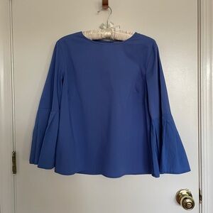 Marled Blue Bell Sleeve Blouse